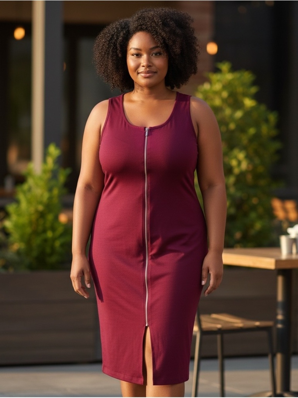 NICKI MINAJ Women’s XL Maroon Zipper Dress